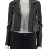 Hot Onna Cropped Biker Jacket In Black Jackets