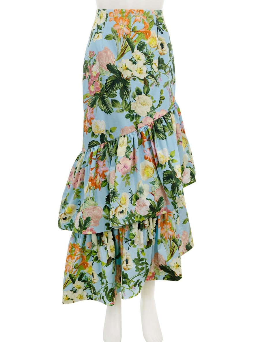 Hot Perla Skirt In Light Blue Kingston Floral Skirts