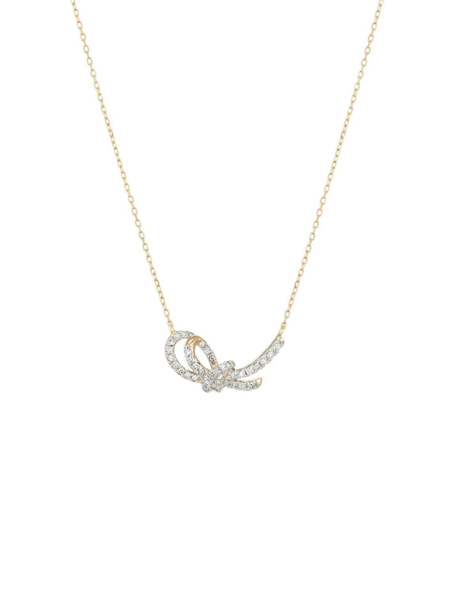 Online Pave Forget Me Knot Necklace Delicate