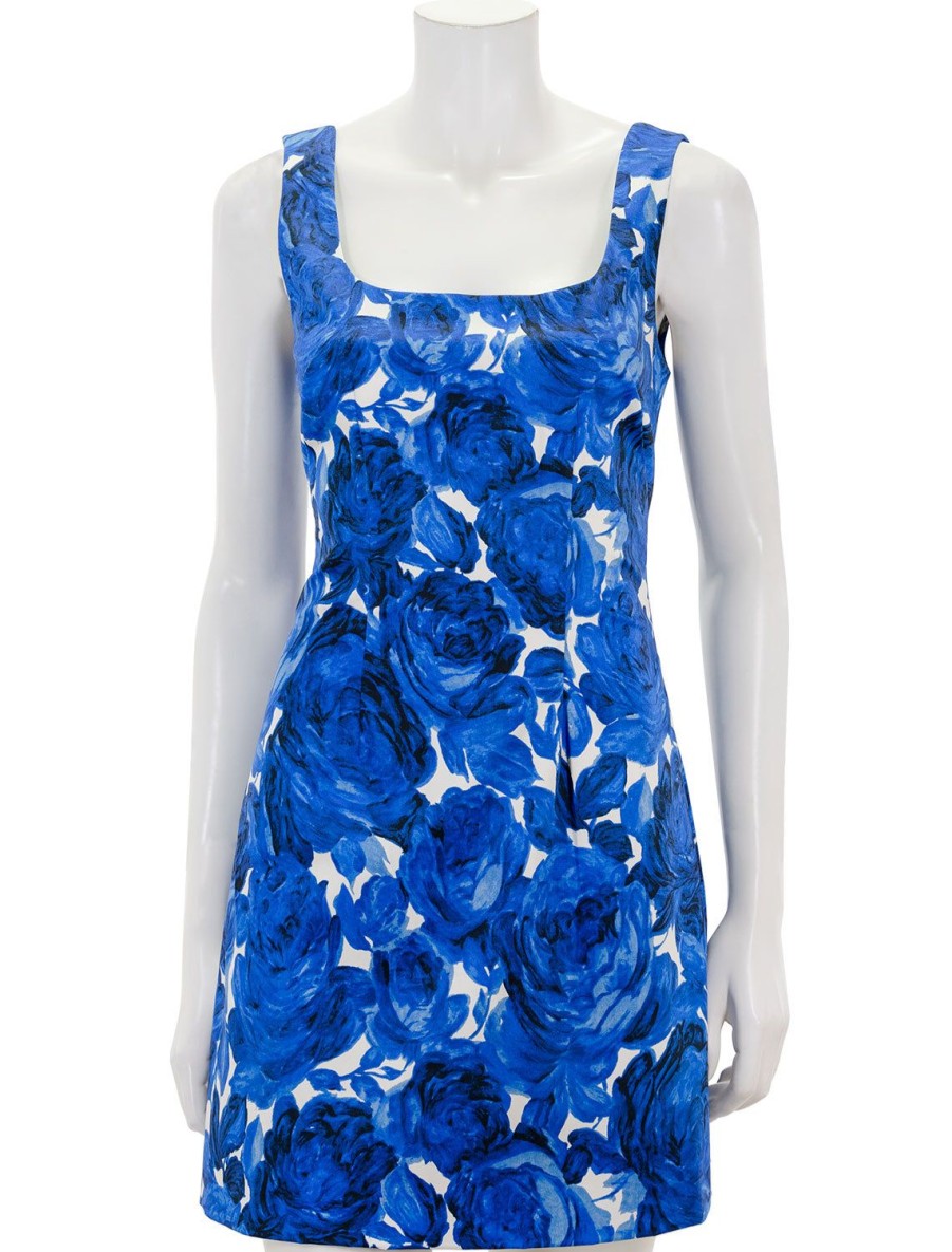 New Sandra Dress In Floral Garden Blue Printed Dresses