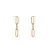 Clearance 14K Three Link Large Paperclip Drops With Baguette Detail Drops