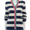 Hot The Raven Cardi In Navy And Cream Stripe Cardigans