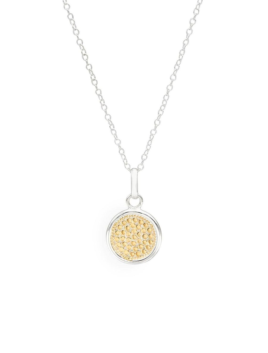 Wholesale Classic Medium Circle Necklace In Two Tone Delicate