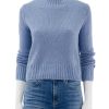 Best Plush Silk Crew In Azure Gem Pullover Sweaters