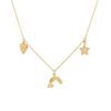 Best 14K And Diamond Heart, Star, And Rainbow Charm Necklace Delicate