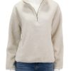 Online Quarter Zip Sherpa In White Sand Pullover Sweaters