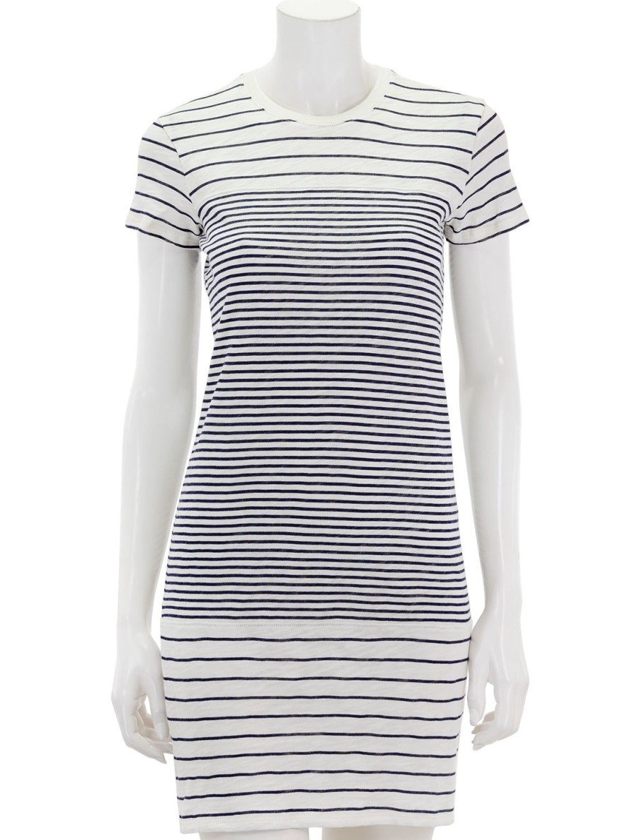 Wholesale Slub Jersey Stripe T Shirt Dress In Chalk And Ink Lounge Dresses