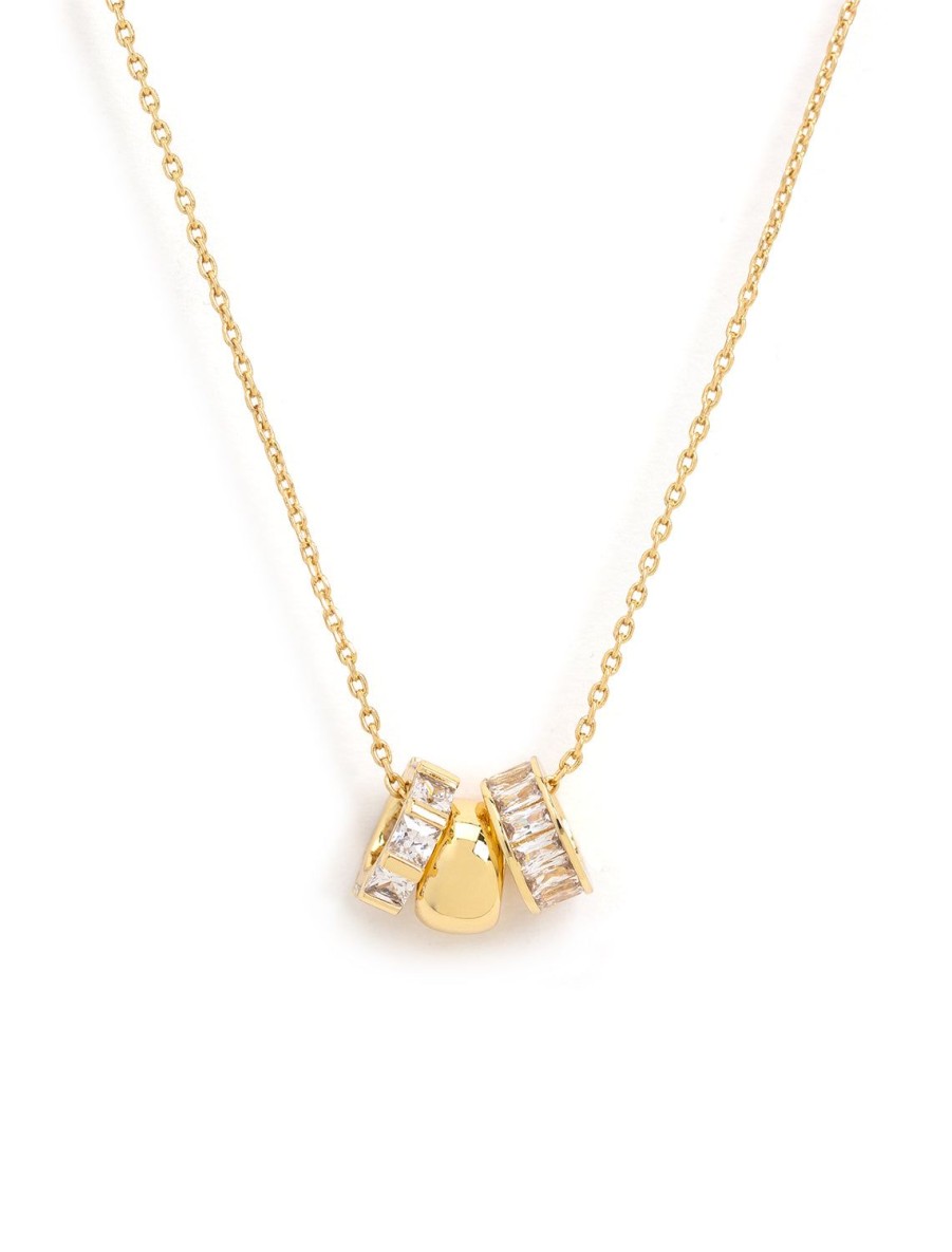 Best Necklace With Cz Rondelle Charms In Gold Delicate