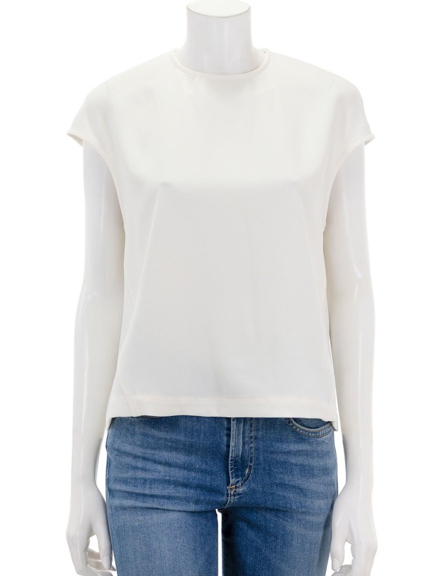 Best Soraya Cap Sleeve Top In Ivory Crepe Blouses