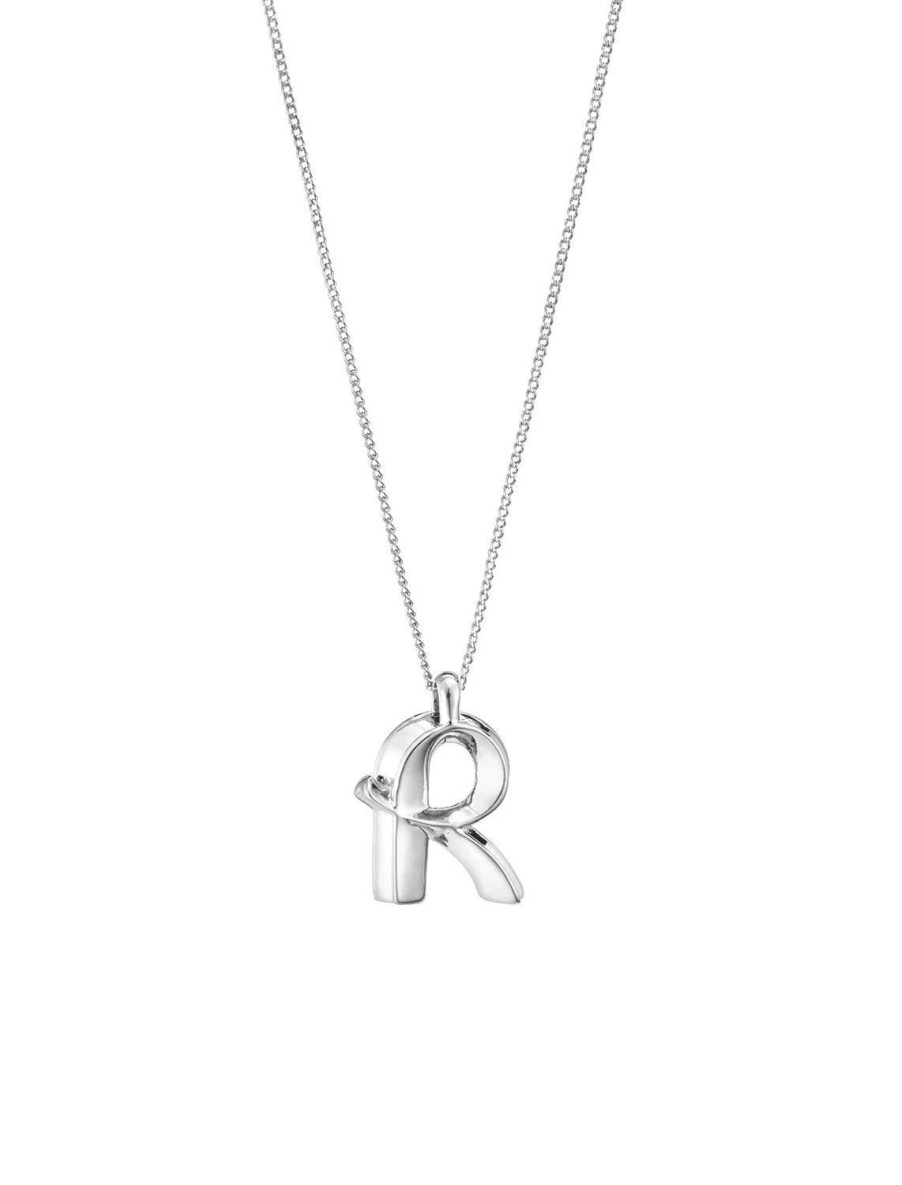 New Monogram Necklace In Silver | R Statement