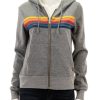 Best 5 Stripe Zip Hoodie In Heather Grey Sweatshirts + Hoodies