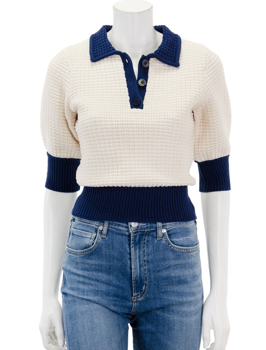 Wholesale Altea Sweater In Ivory And Navy Pullover Sweaters