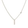 Wholesale Silver Chain Necklace With Cz Stick And Offset Cz Delicate