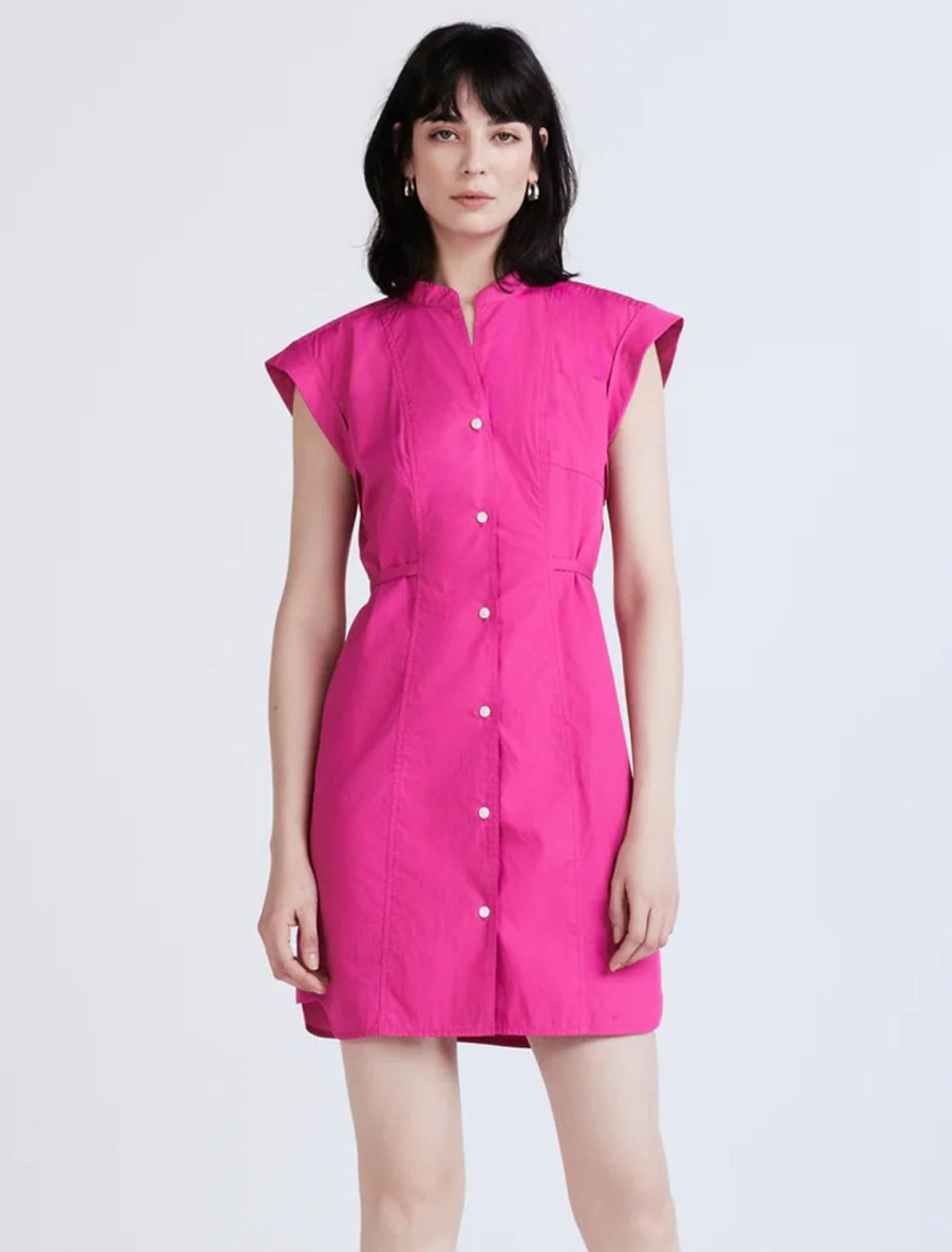 Hot Peyton Sleeveless Shirt Dress In Berry Day To Night Dresses