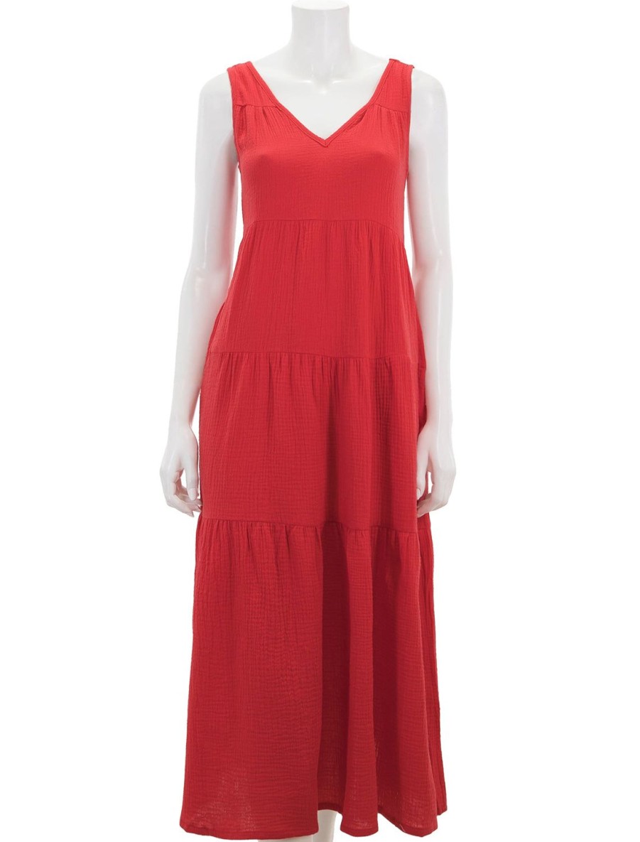 Clearance Corinne Maxi Dress In Red Casual + Knit Dresses