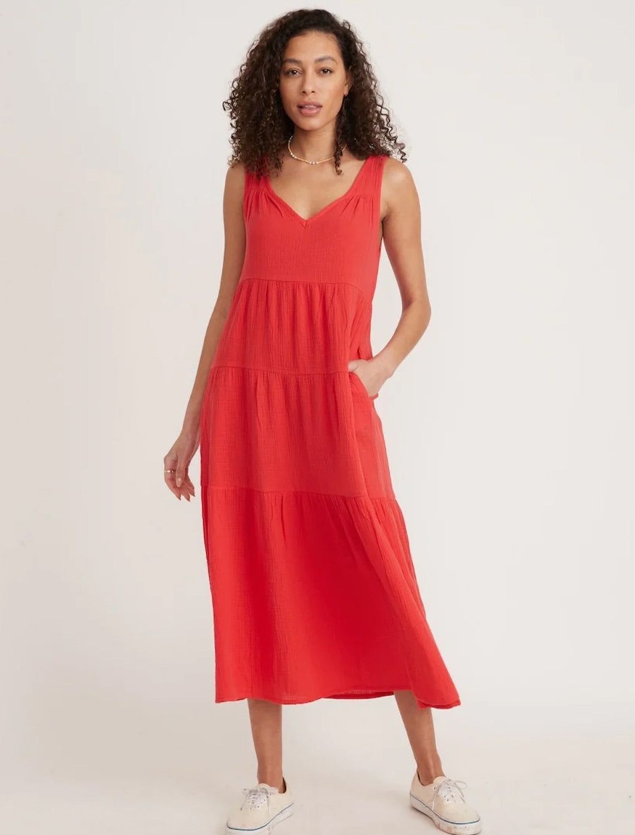 Clearance Corinne Maxi Dress In Red Casual + Knit Dresses