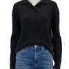 Online Ramona Polo Sweater In Black Pullover Sweaters