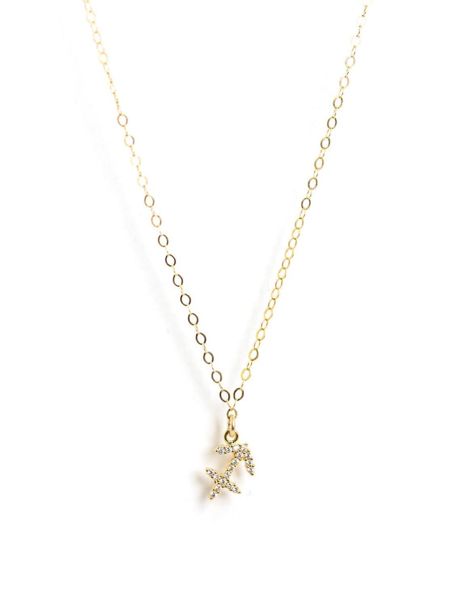 Best Mini Pave Zodiac Necklace | Sagittarius Delicate