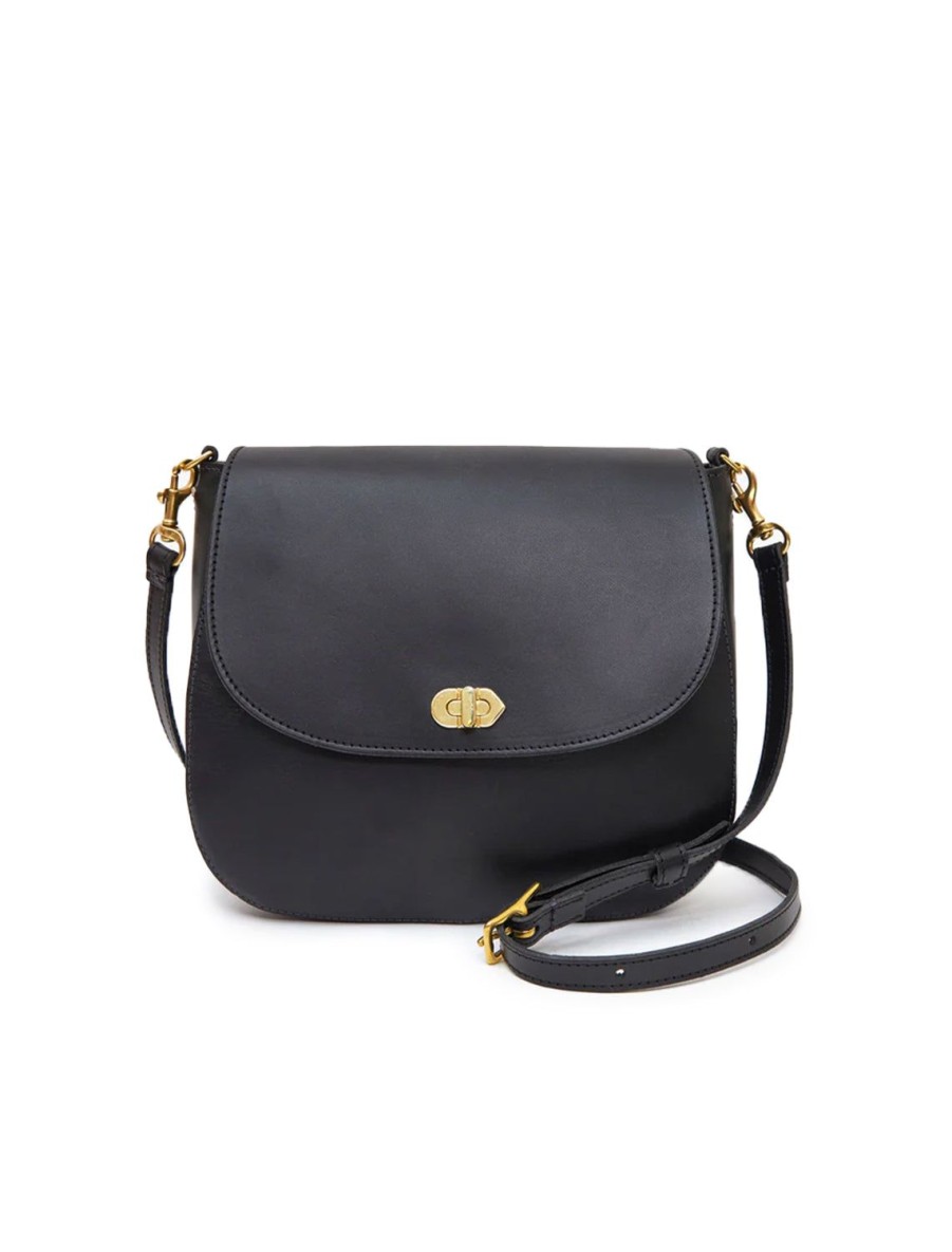 Clearance Turnlock Louis In Black Veg Shoulder Bags