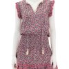 Hot Frida Print Short Dress In Pink Floral Printed Dresses