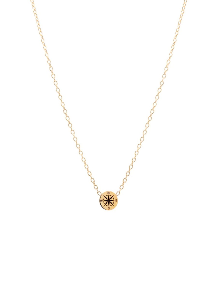 Hot 14K Itty Bitty Compass Necklace | 18" Delicate