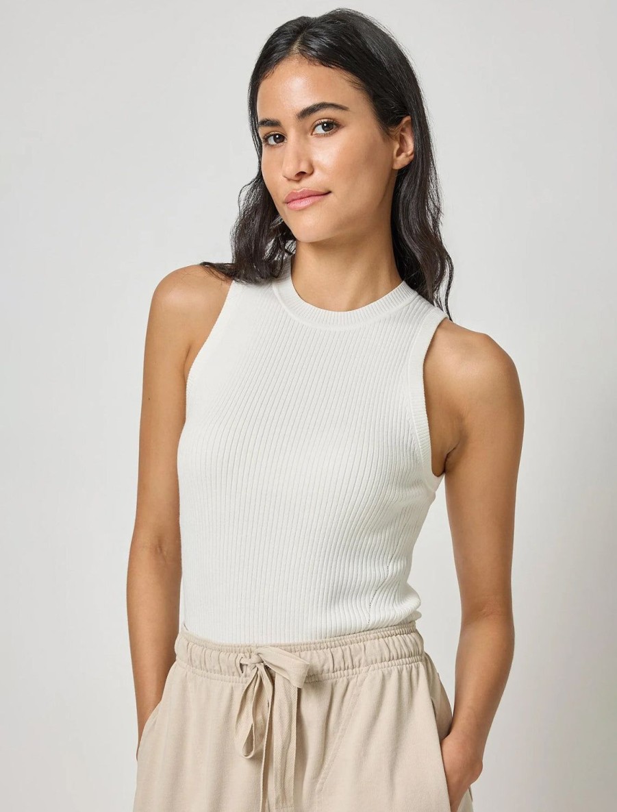 Clearance Perfect Rib Tank Sweater In White Tees