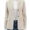 Clearance Slim Blazer In Straw Basketweave Linen Blazers