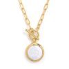 Hot Coin Pearl Toggle Chain Necklace In Gold Chain Necklaces