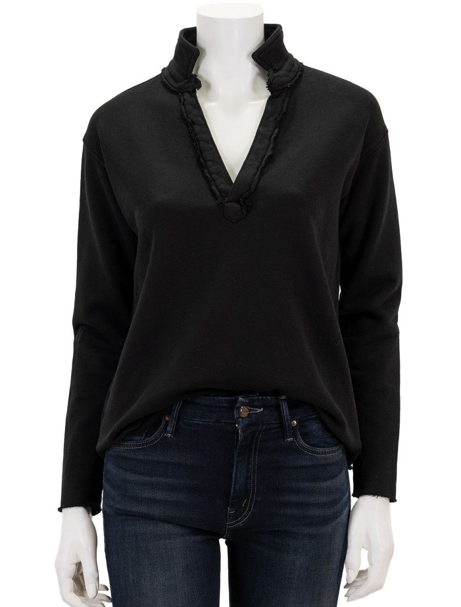 Clearance Patrick Popover Henley In Black Sweatshirts + Hoodies