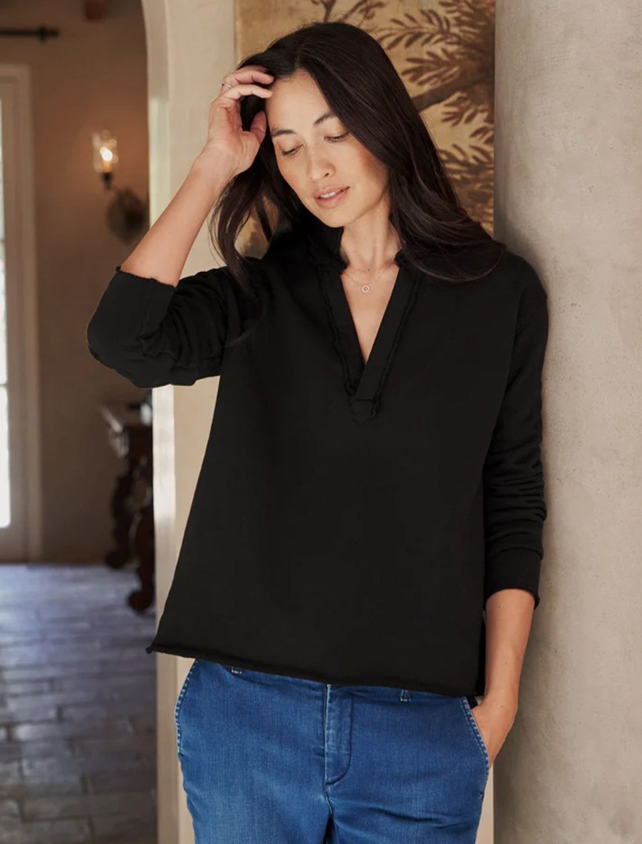 Clearance Patrick Popover Henley In Black Sweatshirts + Hoodies