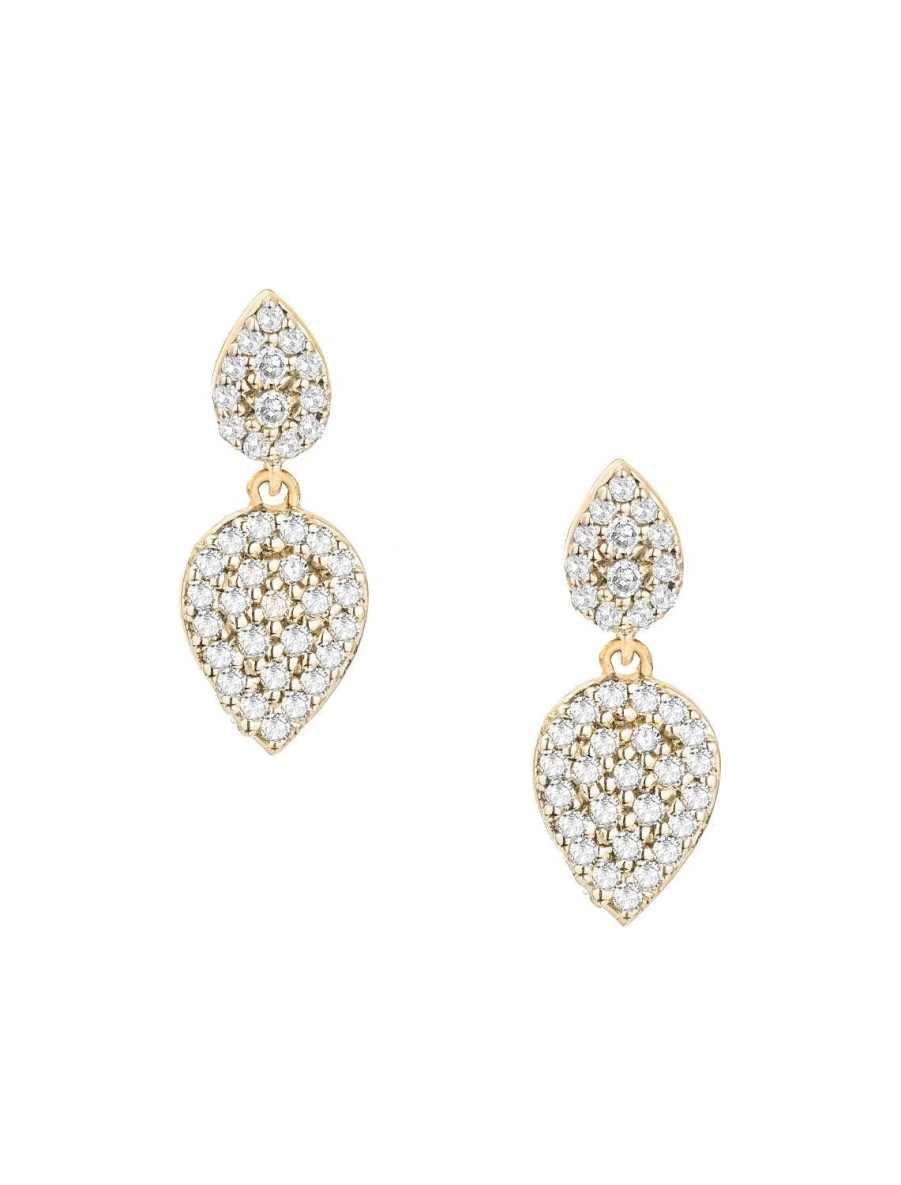 Hot Tiny Pave Double Teardrop Drops