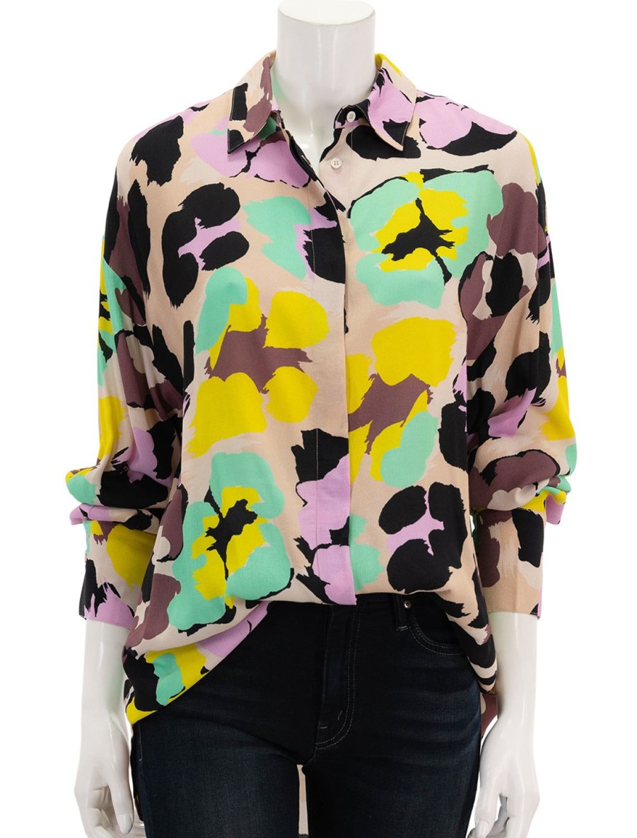 New Ebruna Shirt In Off White Print Blouses