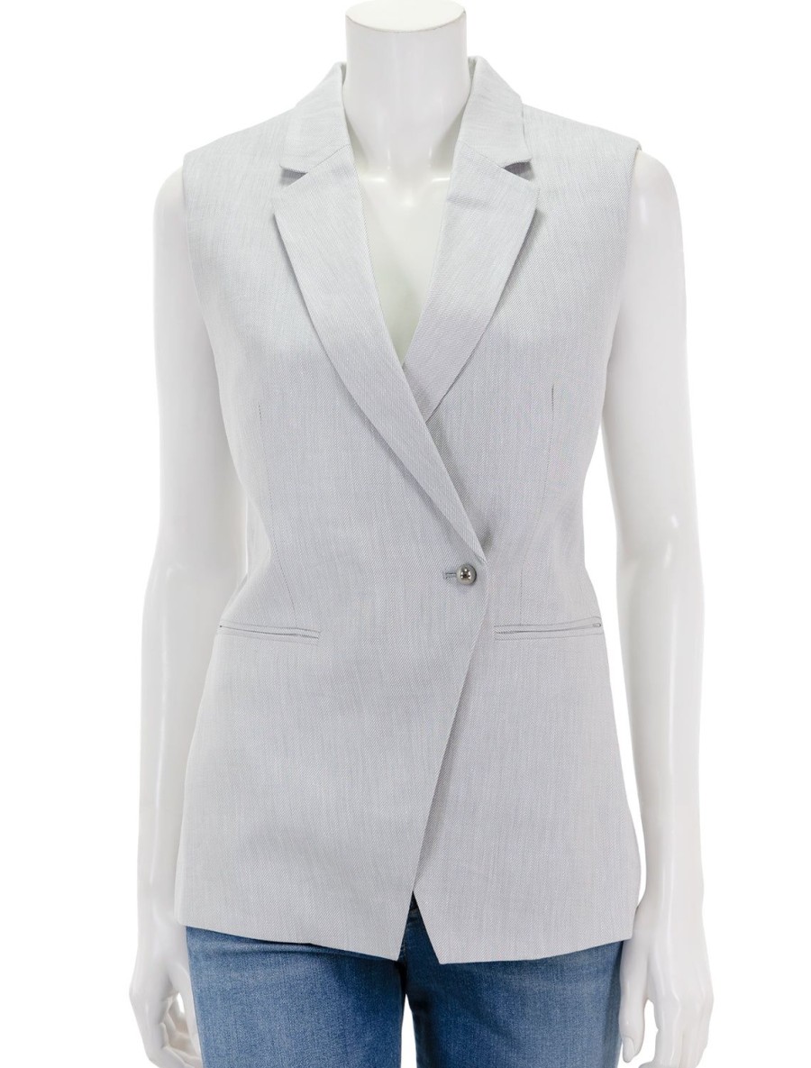 Online Taylor Vest In Pale Grey Blazers