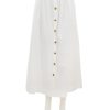 Best Button Front Long Skirt In White Skirts