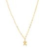 New Initial And Cz Necklace In Gold | X Delicate