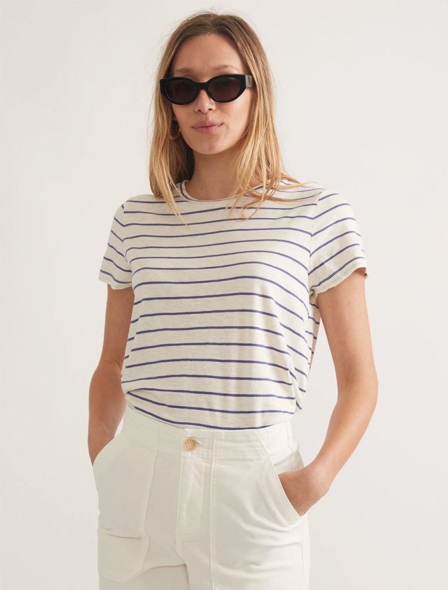 Best Swing Crew In Skipper Blue Stripe Tees