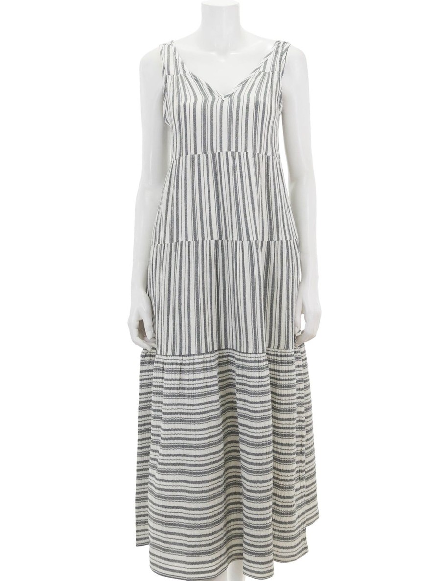 Best Corinne Maxi Dress In Mixed Black And White Stripe Lounge Dresses