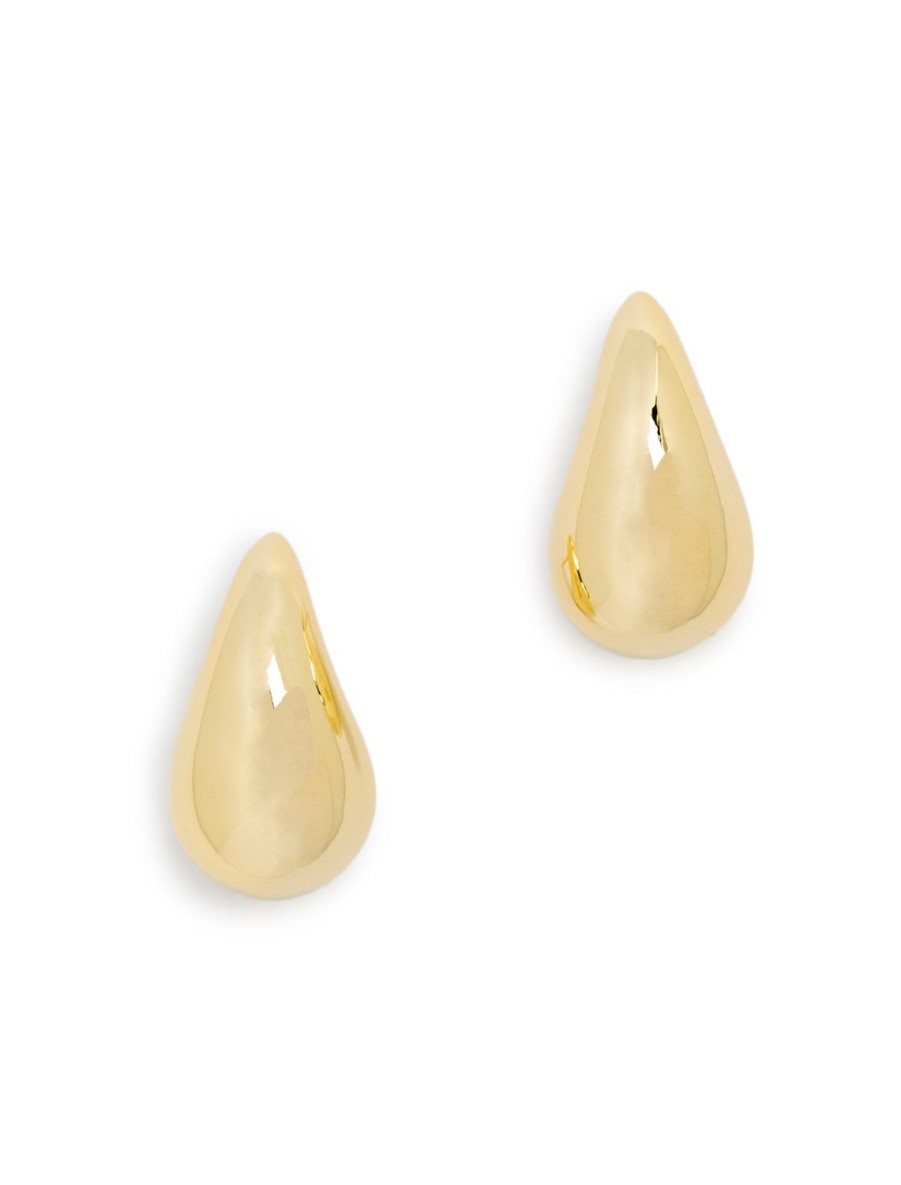 Online Small Puff Teardrop Earrings In Gold Studs