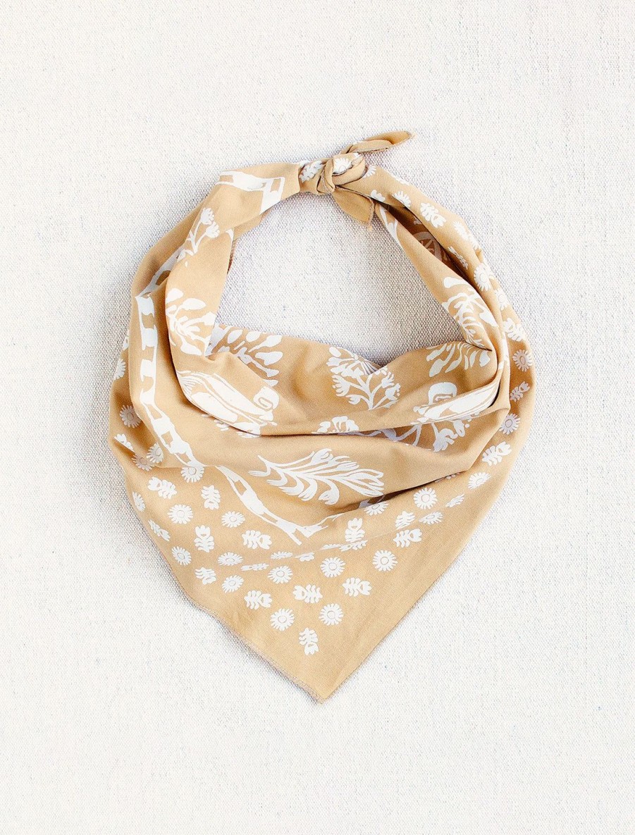 Hot Floral Bandana - Sand Scarves