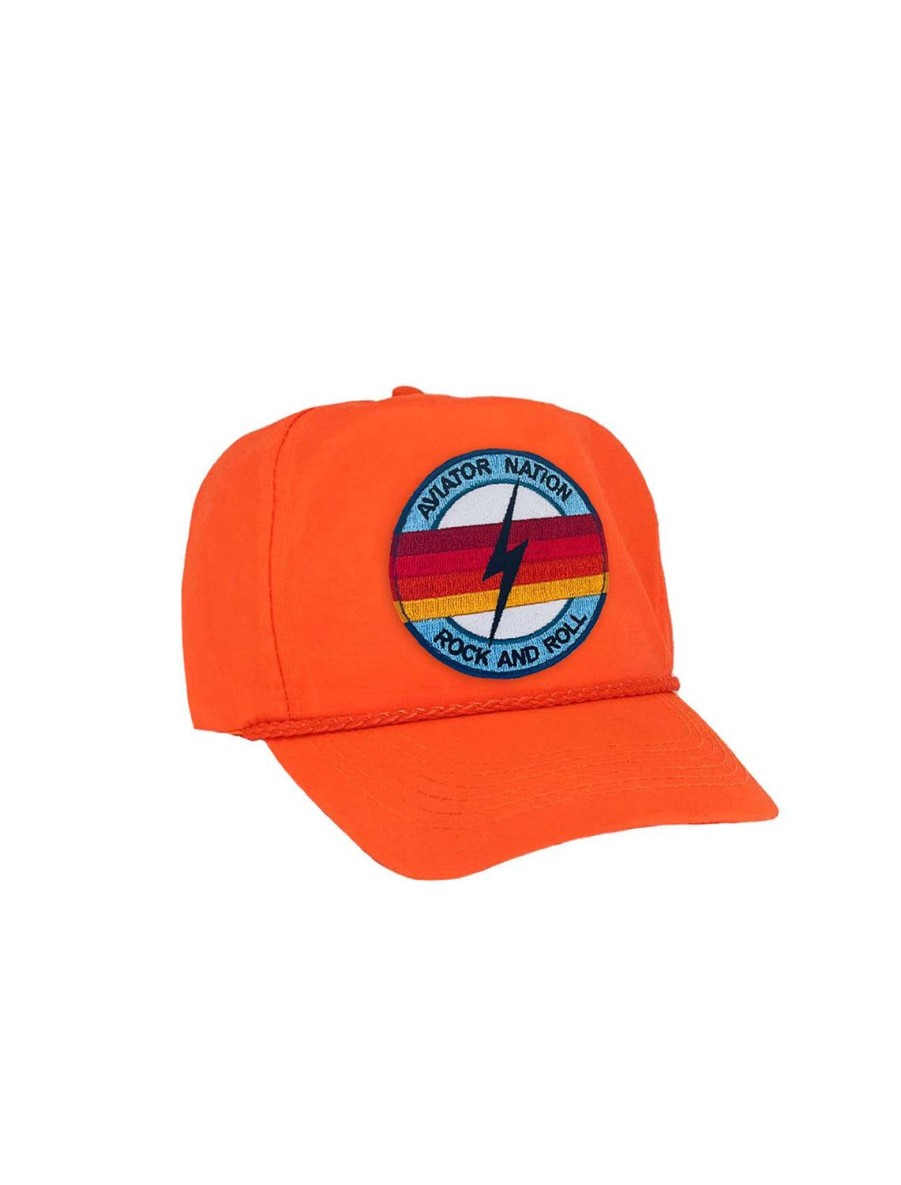 Wholesale Rock And Roll Vintage Nylon Trucker Hat In Neon Orange Hats