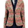 Clearance Patch Pocket Tux Stripe Blazer In Burlap Multi Blazers