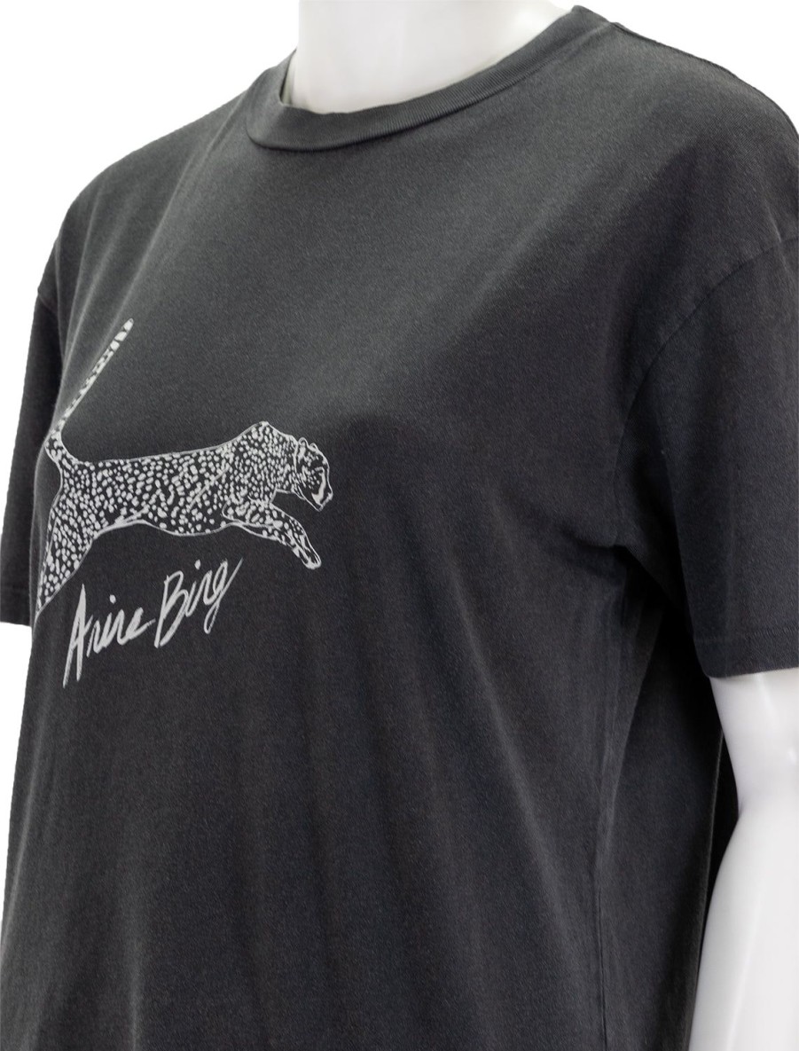 New Spotted Leopard Walker Tee In Washed Black Tees