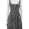 New Mini Wells Dress In Black Wavy Dot Printed Dresses