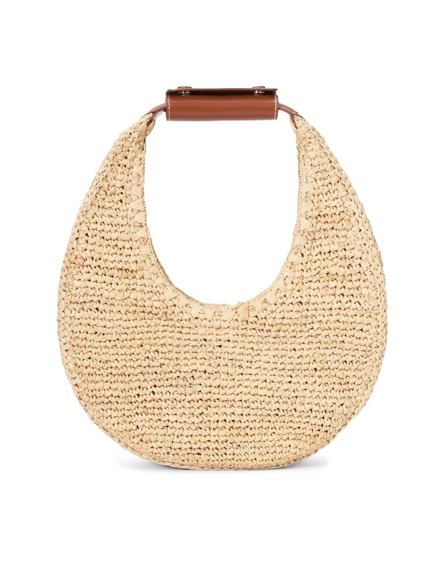 Hot Moon Raffia Tote Bag In Natural Shoulder Bags