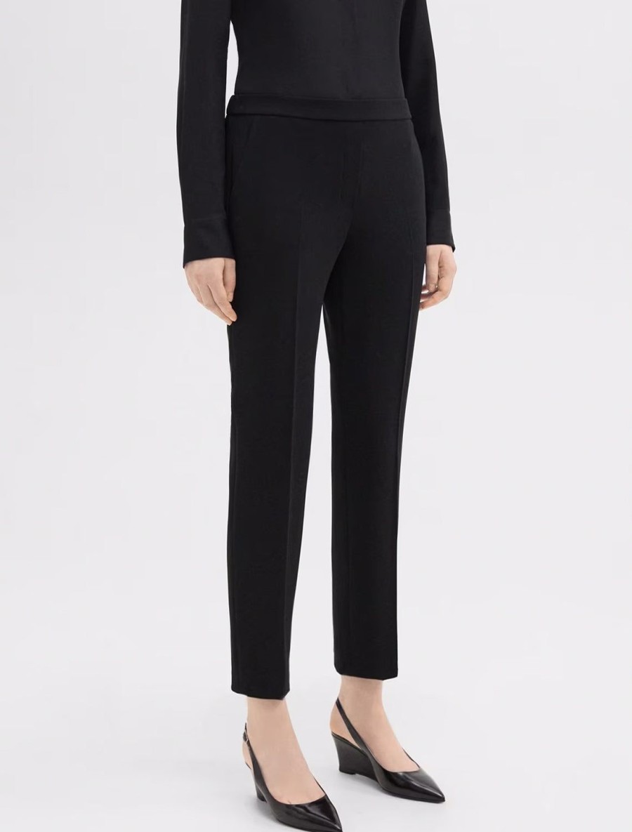 Best Treeca Pull On Pant In Admiral Crepe Black Trousers