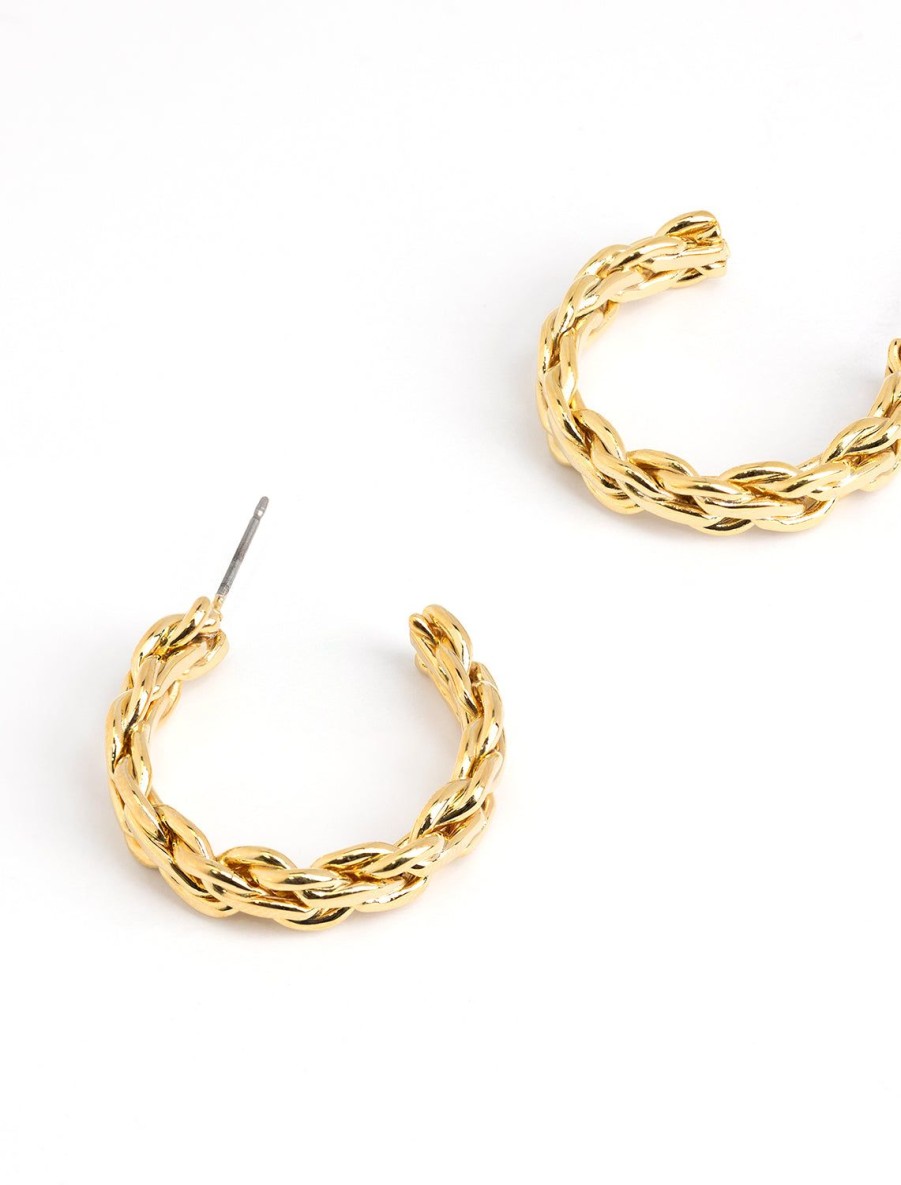 New Triple Twist Hoops In Gold Hoops