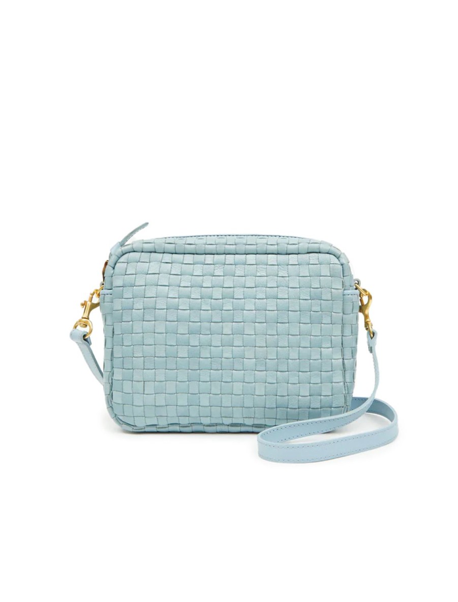 New Midi Sac In Sunbleached Sky Blue Woven Shoulder Bags