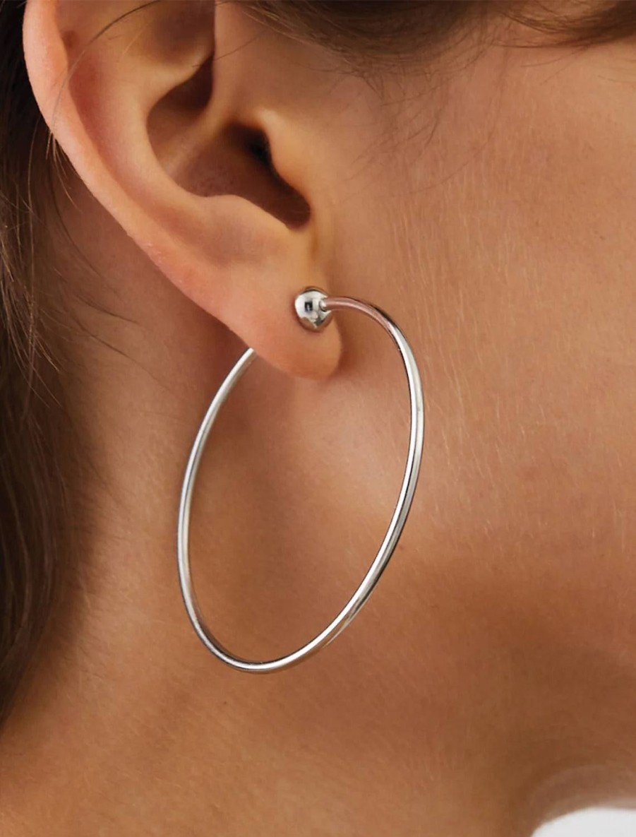 Hot New Icon Hoops In Silver Small Drops