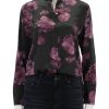 Best Begonia Band Collar Blouse In Wine Blouses