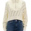 Wholesale Cropped Hampton Sweater In Ivory Pointelle Pullover Sweaters